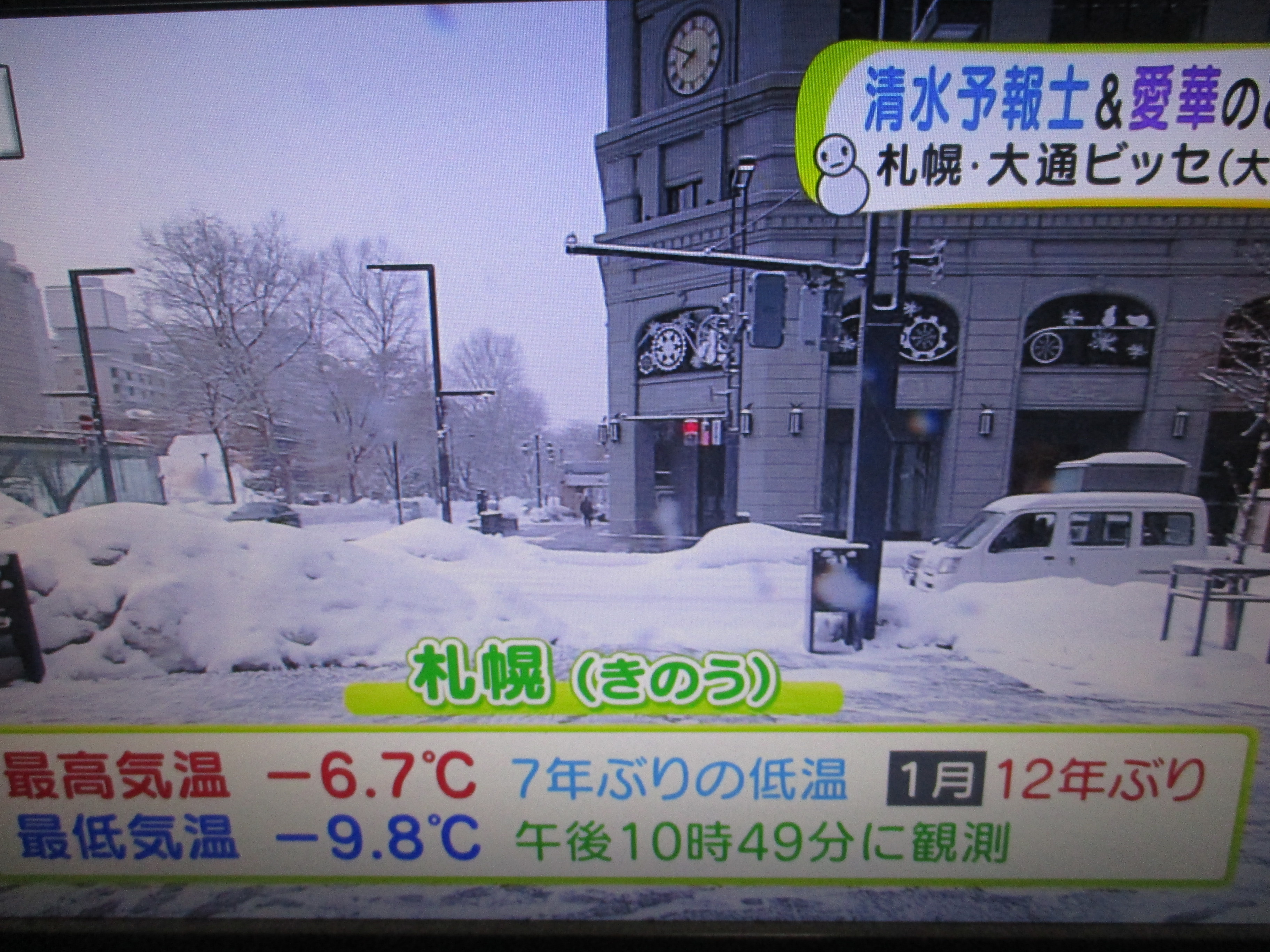 1/13 さすがに寒い！札幌で二日連続-10度